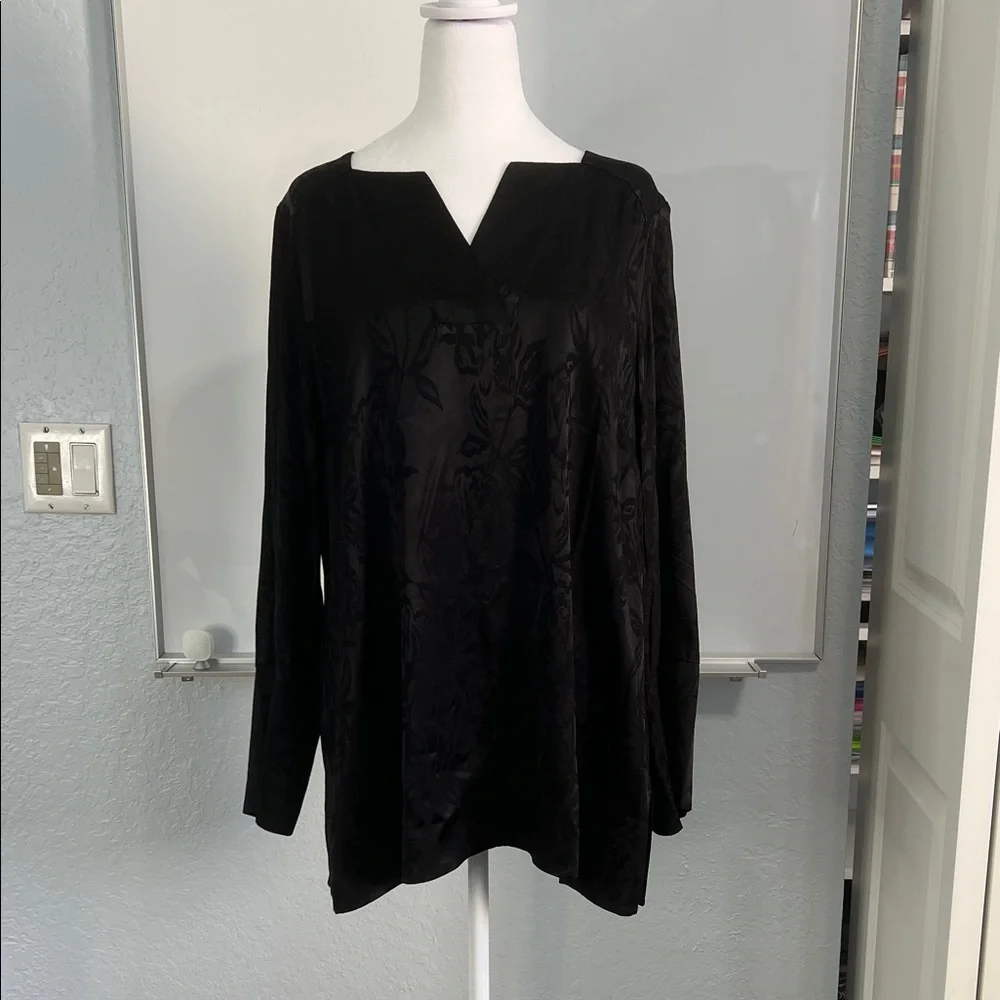 Chico's Elegant Black Long Sleeve Blouse 2